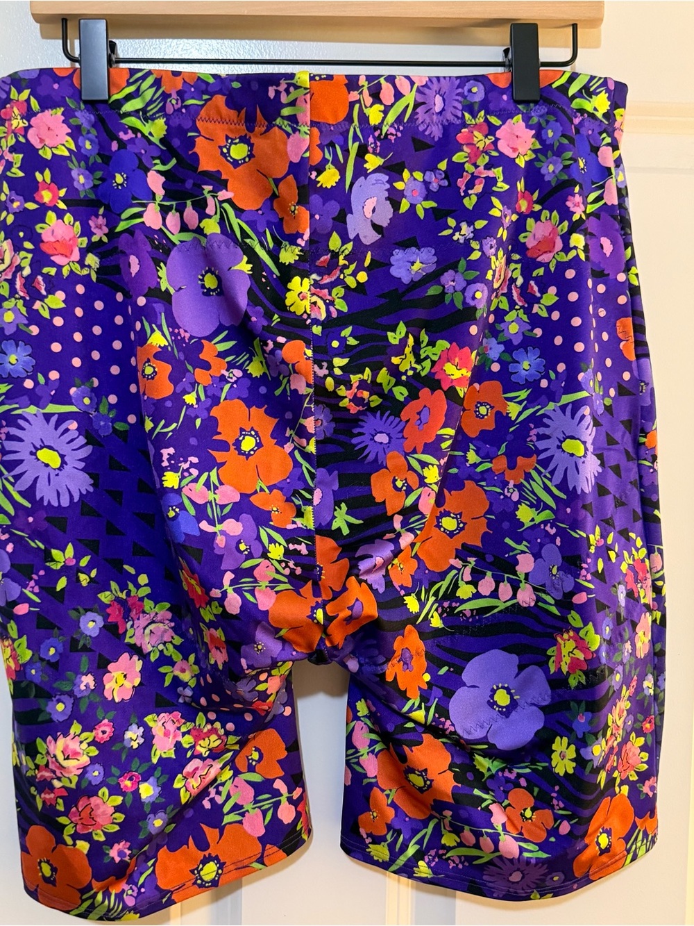 2-Pack Womenβs 2x Yitty Spandex Workout Athleisure Biker Shorts Purple Colorful - Picture 8 of 8